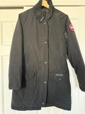 Canada Goose Black Mid-Length Trench with Signature Patch